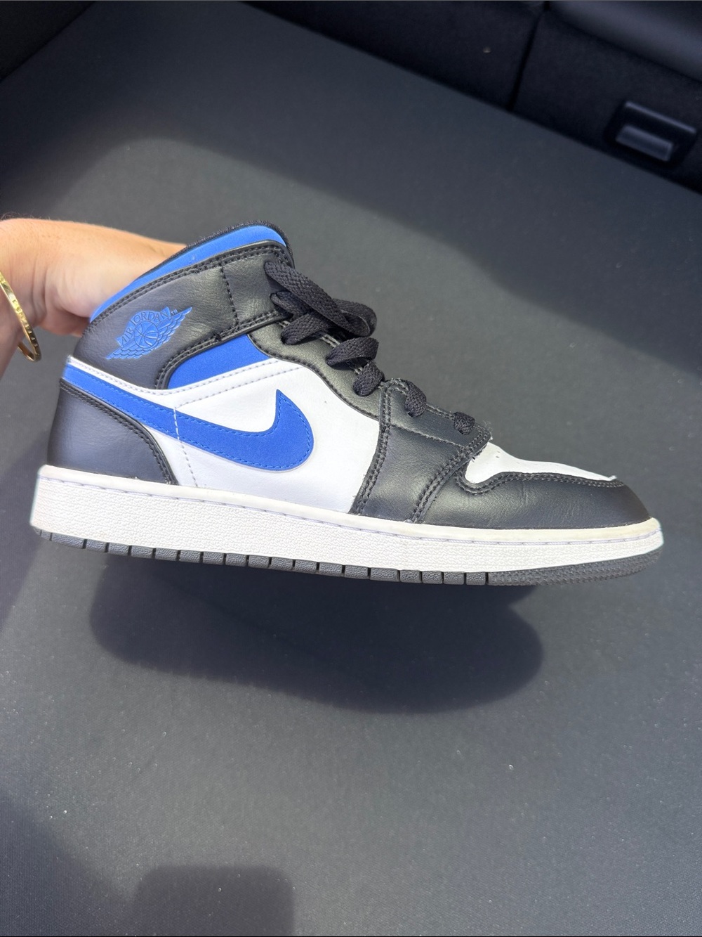 Nike Air Jordan 1 Mid — Black, White & Blue
